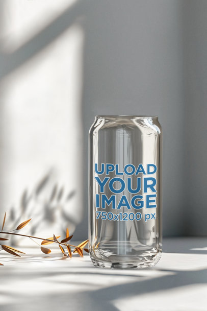 Mockup of an Empty Beer Can Glass Generated by AI m40097