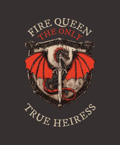 T-Shirt Design Creator With a Queen Quote Inspired by a Medieval Fantasy Show
