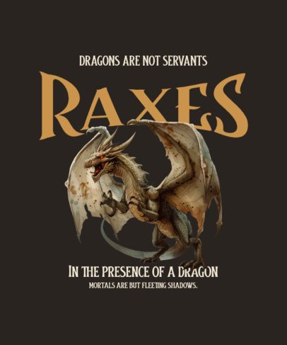 T-Shirt Design Maker With an AI-Generated Dragon Inspired by a Medieval Fantasy 6766