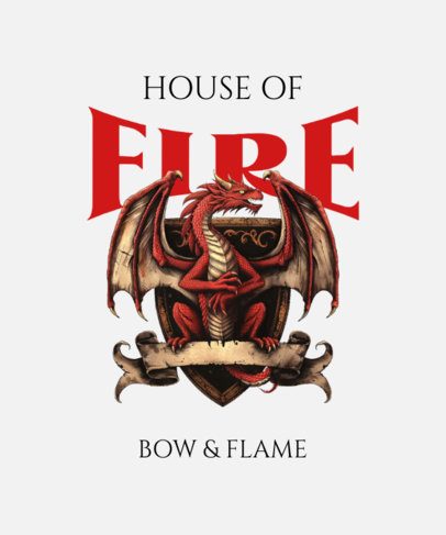 T-Shirt Design Creator With a Dragon Illustration Inspired by a Medieval Fantasy Series