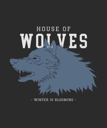 Quote T-Shirt Design Template Featuring a Wolf Graphic Inspired by a Medieval Fantasy 6762