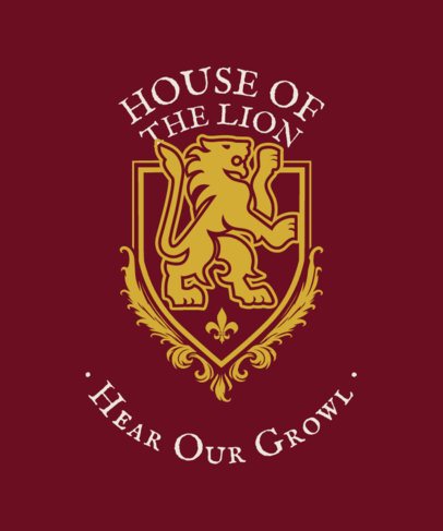 Illustrated T-Shirt Design Generator With a Medieval Fantasy-Themed Emblem