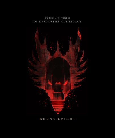 T-Shirt Design Generator Featuring a Medieval Fantasy-Inspired Dragon Fire Quote