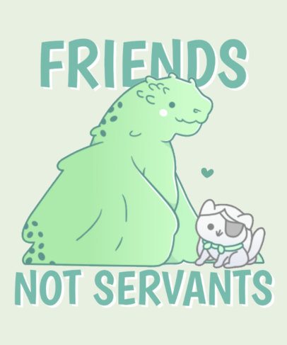 T-Shirt Design Template Featuring a Cute Dragon Inspired by a Medieval Fantasy 6763