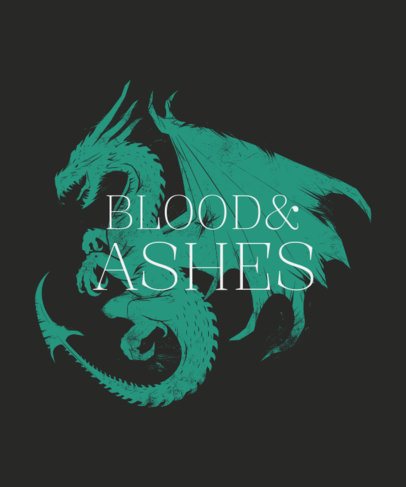 T-Shirt Design Creator With a Blood and Ashes Quote Inspired by a Medieval Fantasy Show 6763f