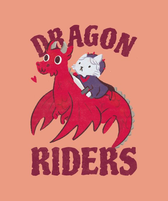 Illustrated T-Shirt Design Generator With a Dragon Rider Inspired by a Medieval Fantasy