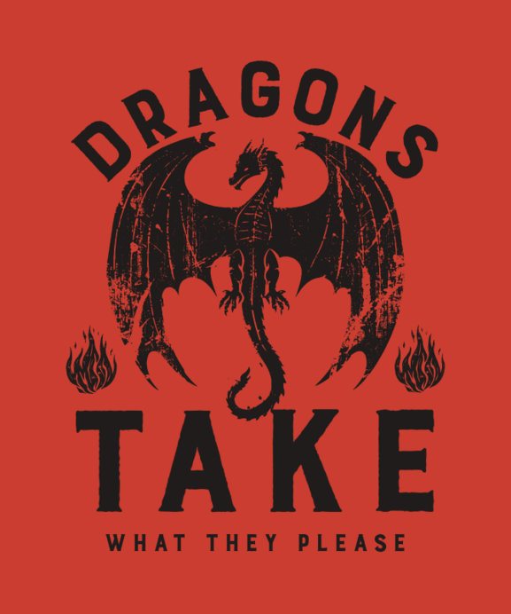 T-Shirt Design Template with a Dragon Silhouette Inspired by a Medieval Fantasy Series