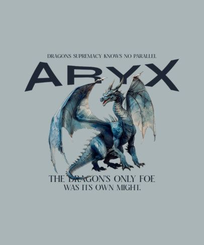 Cool T-Shirt Design Template for Dragon and Medieval Fantasy Enthusiasts