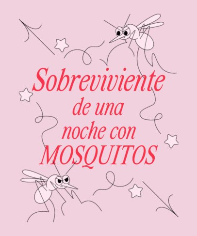 T-Shirt Design Maker Featuring Funny Mosquitoes with a Quote 6775