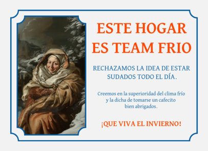 Greeting Card Design Maker with a Funny Classical Painting of a Woman in Winterwear 6771h