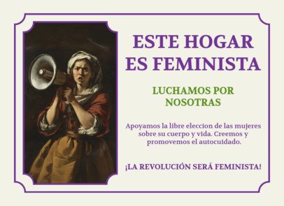 Greeting Card Design Creator Featuring a Classical Painting of a Feminist 6771g