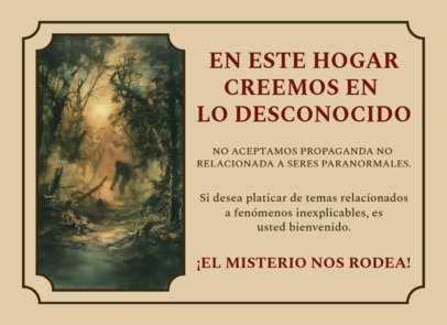 Greeting Card Design Template with a Haunted Forest Painting 6771i