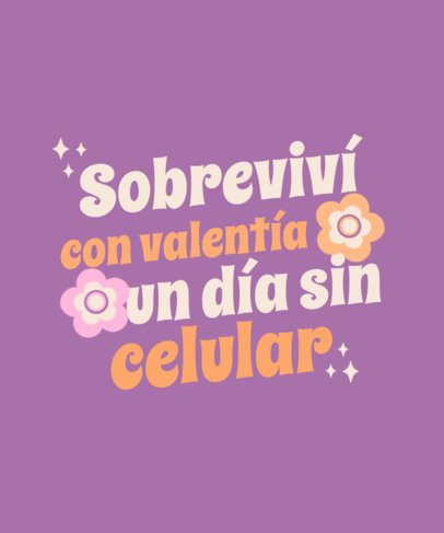 T-Shirt Design Generator Featuring a Day-Without-Phone Survivor Quote