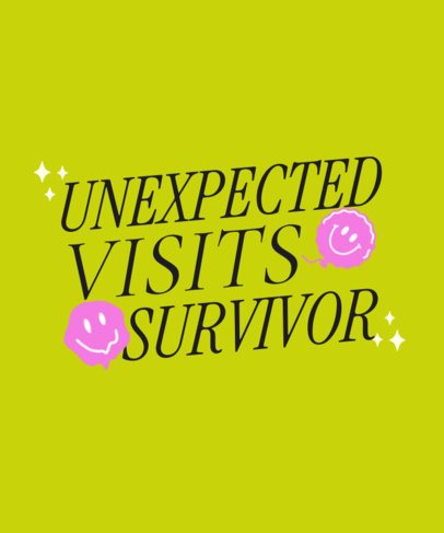 Funny Survivor-Themed T-Shirt Design Maker With Melted Smiling Faces 6774l