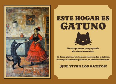 Pets-Themed Greeting Card Maker for Cat Enthusiasts With a Funny Message 6770d