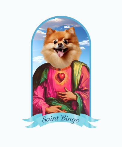 Funny T-Shirt Design Generator with a Cute Puppy in a Saint's Body  6759k