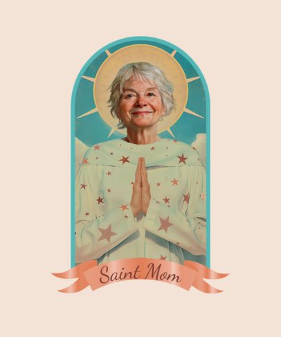T-Shirt Design Maker Featuring a Smiling Grandma Dressed as a Saint 6759d