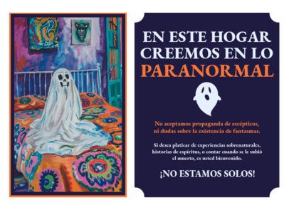 Greeting Card Creator Featuring a Ghost Graphic and a Paranormal-Themed Message 6770b