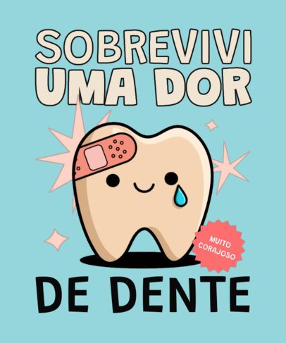 T-Shirt Design Generator Featuring a Cartoonish Tooth With a Band-Aid 6772i