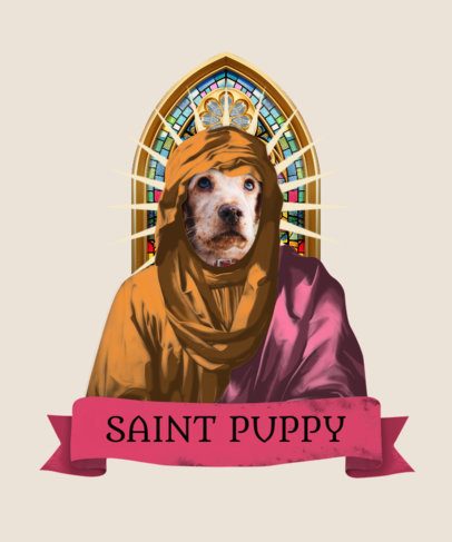 T-Shirt Design Generator Featuring a Saint Body with a Customizable Dog Face 6760j