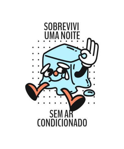 T-Shirt Design Generator With a Cartoonish Character and an Ache Survivor Theme