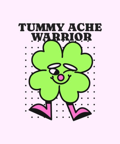 T-Shirt Design Creator With a Cartoonish Clove and a Tummy Ache Quote