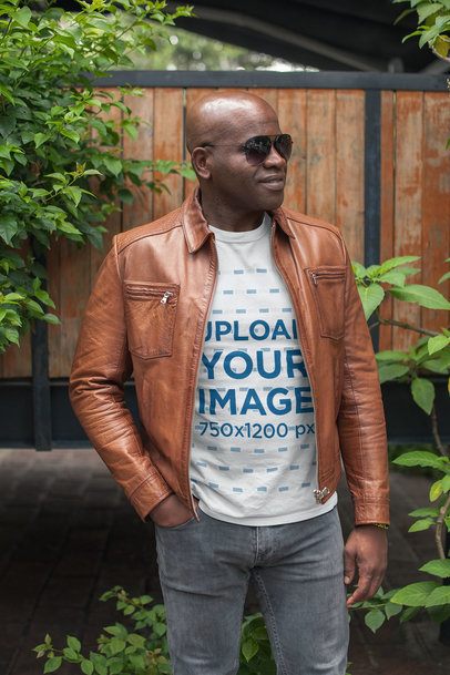 Mockup of a Senior Man Wearing a Tshirt in Style