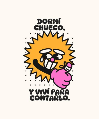 T-Shirt Design Generator With a Cartoonish Illustration and a Tummy Ache-Inspired Quote