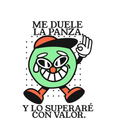 T-Shirt Design Creator Featuring a Tummy Ache Theme With a Cartoonish Graphic