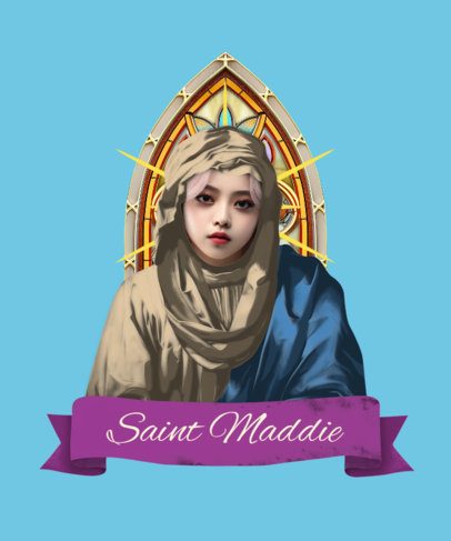 T-Shirt Design Generator Featuring a Saint with a Customizable Face 6760b