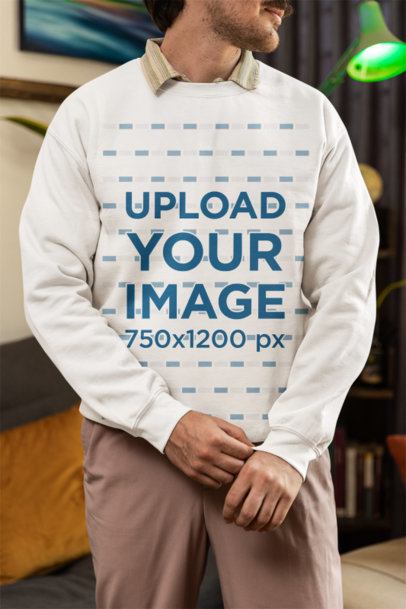 Gildan Sweatshirt Mockup of a Cropped-Face Man in a Grandpacore Style