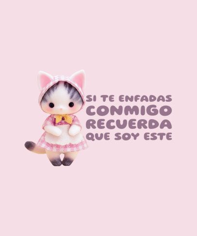 This Is Me BTW T-Shirt Design Maker Featuring a Cute Cat Graphic and a Funny Theme
