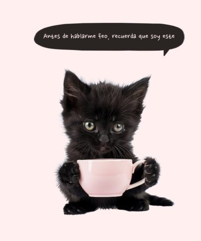 Meme T-Shirt Design Template With a Cute Kitty and a This Is Me BTW Trend Quote