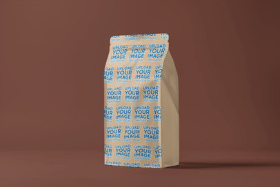 Mockup of an AI-Created Coffee Bag Featuring a Customizable Backdrop