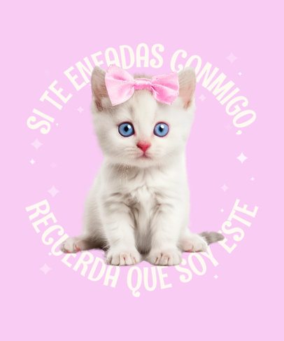 Cute T-Shirt Design Maker With a Kitty Graphic and a This Is Me BTW Theme