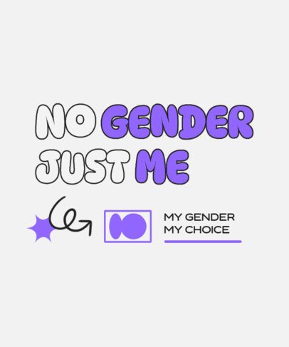 Non-Binary-Themed T-Shirt Design Maker Featuring a Quote About No Genders