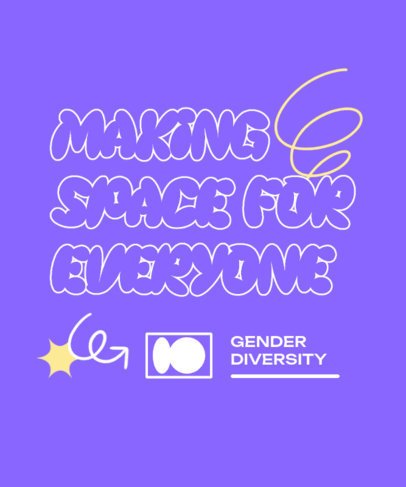 T-Shirt Design Template Featuring a Phrase About Gender Diversity 6790e