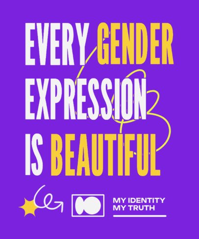 T-Shirt Design Creator with a Gender Diversity-Themed Quote for Non-Binary Pride 6790g