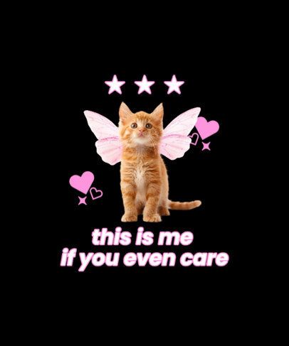T-Shirt Design Template With a Fairy Kitty and a This Is Me BTW Trend Theme