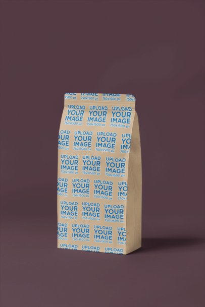 Print Mockup Featuring an AI-Created Coffee Bag Standing in a Colorful Background m40399