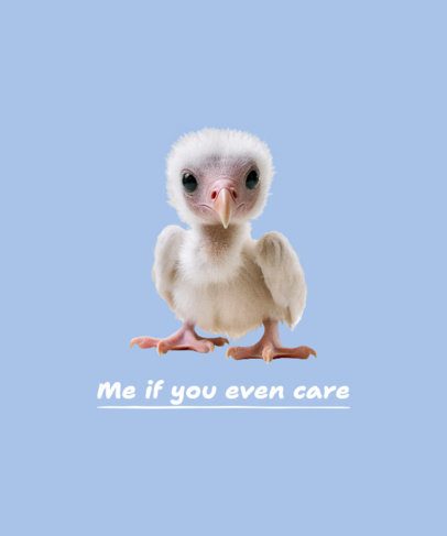 T-Shirt Design Template Featuring a This Is Me BTW Quote and a Baby Bird Graphic 6780d