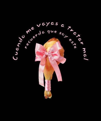 Food T-Shirt Design Generator With a Coquette-Inspired Chicken Wing and a This Is Me BTW 6780e