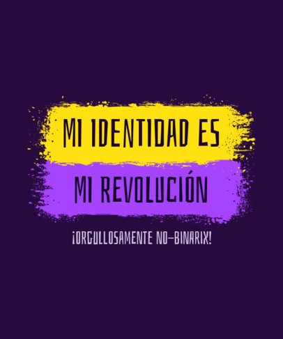 LGBT-Themed T-Shirt Design Template with a Quote for Non-Binary Pride