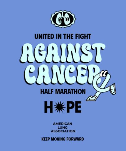 T-Shirt Design Maker for a Lung Cancer Awareness Half Marathon 6809