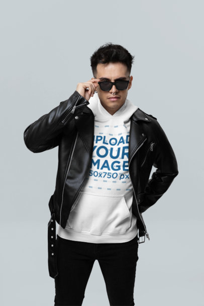 Gildan Hoodie Mockup of a Cool Man Wearing a Swift Fandom-Inspired Look