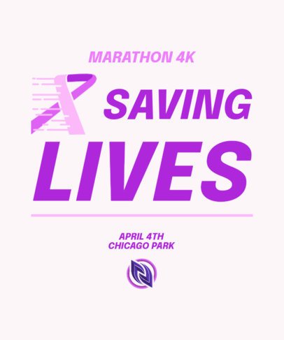 T-Shirt Design Maker for a Cancer Support-Themed 4K Marathon 6810