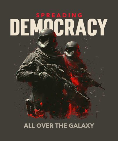 T-Shirt Design Maker Featuring Featuring Intergalactic Shooter Graphics 6805a