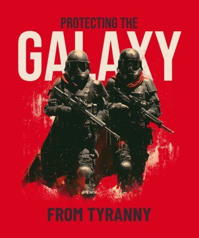 T-Shirt Design Generator With Galaxy Shooter Illustrations for Gamers 6805b