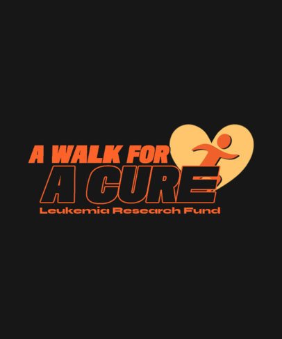 Cause T-Shirt Design Template for a Leukemia Awareness Walking Marathon 6808g