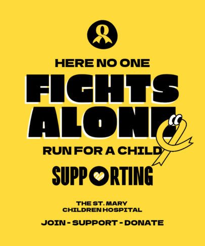 T-Shirt Design Generator for a Children's Cancer Awareness Running Marathon 6809a